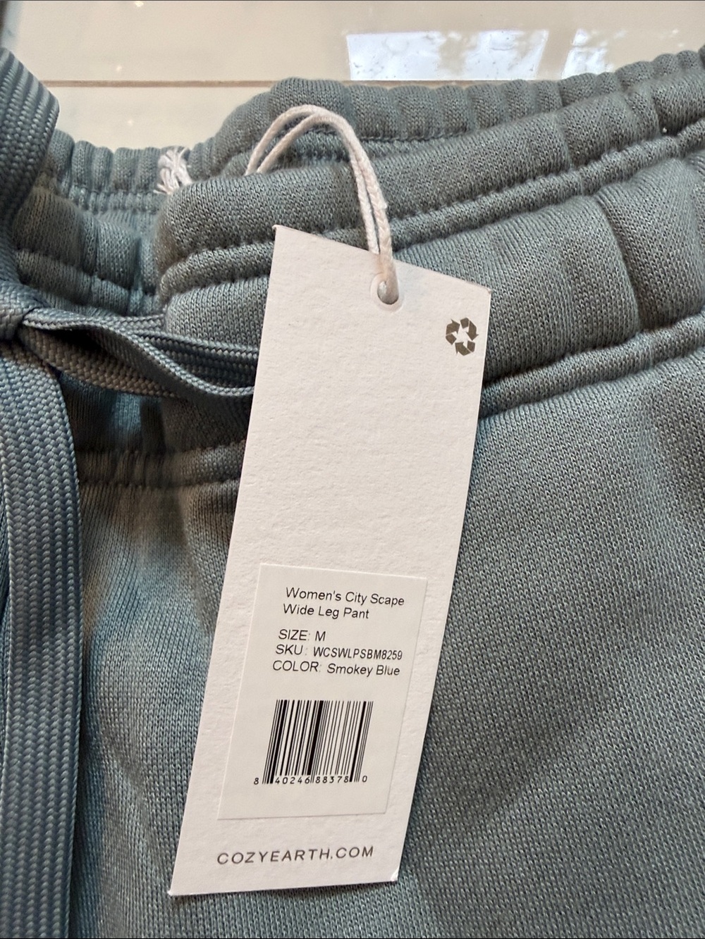 Cozy earth women’s city scape Wide Leg Sweatpants Smokey blue - Picture 2 of 4